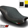 Ducati 821 1200 Seat Cover with Gel 2014 2015 2016 Luimoto Red Stitch Suede