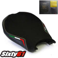 Ducati 848 1098 1198 Seat Cover with Gel 2008-2013 Luimoto Gold Stitch Black