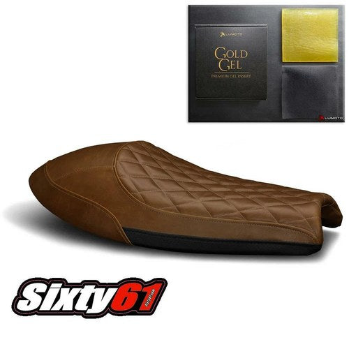 Triumph Thruxton Seat Cover with Gel 2016-2021 2022 2023 Luimoto Brown Black