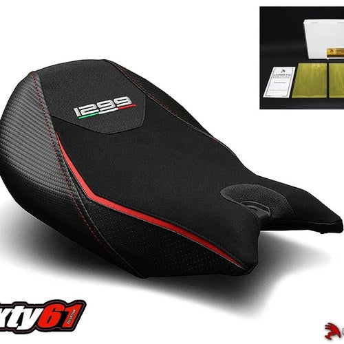 Ducati 1299 Panigale Seat Cover & Gel 2015-2018 Black Red Rider Veloce Luimoto