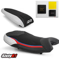 BMW S1000RR Seat Covers with Gel 2019-2025 Luimoto Technik Black Blue Red Suede