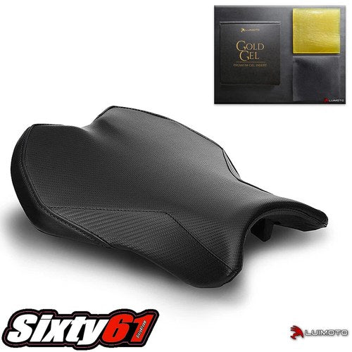 Yamaha R6 Seat Cover with Gel 2017-2024 2025 Luimoto Front Black Carbon Look