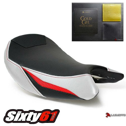 Suzuki Gsxs 1000 Seat Cover with Gel 2015-2020 Luimoto Front White Red Carbon