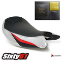 Suzuki Gsxs 1000 Seat Cover with Gel 2015-2020 Luimoto Front White Red Carbon