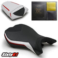 Triumph Daytona 675 Seat Covers with Gel 2013-2017 Red White Front Rear Luimoto