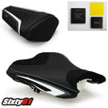 ZX6R Seat Covers with Gel 2013-2016 2017 2018 Luimoto Kawasaki Black White Suede