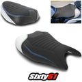 Suzuki Hayabusa Seat Cover 2021-2025 Luimoto White Blue Black Tec-Grip Suede
