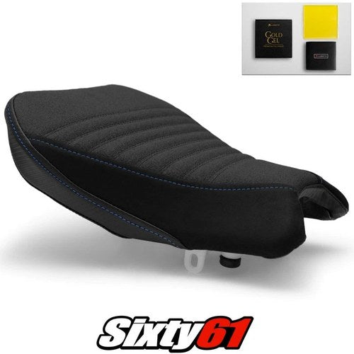 Suzuki Gsxr 1000 Seat Cover and Gel 2017-2023 2024 Luimoto Blue Tec-Grip Suede
