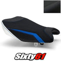Suzuki Gsxr 1000 Seat Cover 2017-2024 Front Blue White Luimoto Tec-Grip Suede