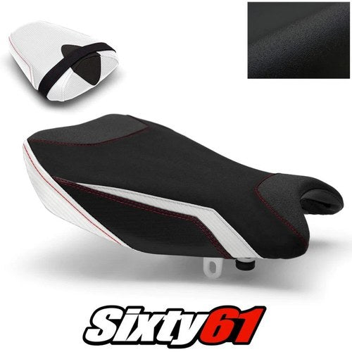 Suzuki Gsxr 1000 Seat Covers 2017-2023 2024 Red White Luimoto Tec-Grip Suede