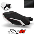 Suzuki Gsxr 1000 Seat Covers 2017-2023 2024 Red White Luimoto Tec-Grip Suede