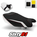 Suzuki Gsxr 1000 Seat Covers Gel 2017-2023 2024 Red White Luimoto Tec-Grip Suede