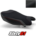 Suzuki Gsxr 1000 Seat Cover 2017-2024 Front Black Red Luimoto Tec-Grip Suede