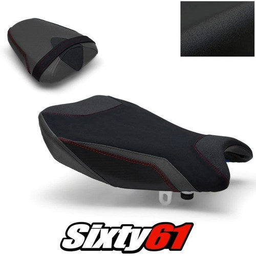 Suzuki Gsxr 1000 Seat Covers 2017-2023 2024 Black Red Luimoto Tec-Grip Suede