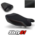 Suzuki Gsxr 1000 Seat Covers 2017-2023 2024 Black Red Luimoto Tec-Grip Suede