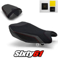 Suzuki Gsxr 1000 Seat Covers and Gel 2017-2024 Black Red Luimoto Tec-Grip Suede