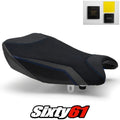 Suzuki Gsxr 1000 Seat Cover and Gel 2017-2024 Blue Stitch Luimoto Tec-Grip Suede
