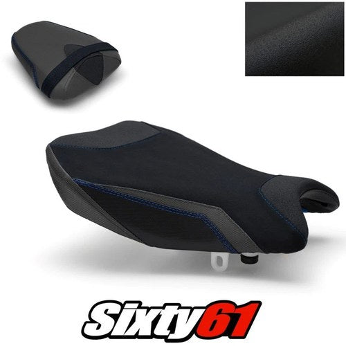 Suzuki Gsxr 1000 Seat Covers 2017-2023 2024 Black Blue Luimoto Tec-Grip Suede