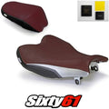 Gsxr 1000 Seat Covers with Gel 2009-2015 2016 Suzuki Burgundy Luimoto Carbon