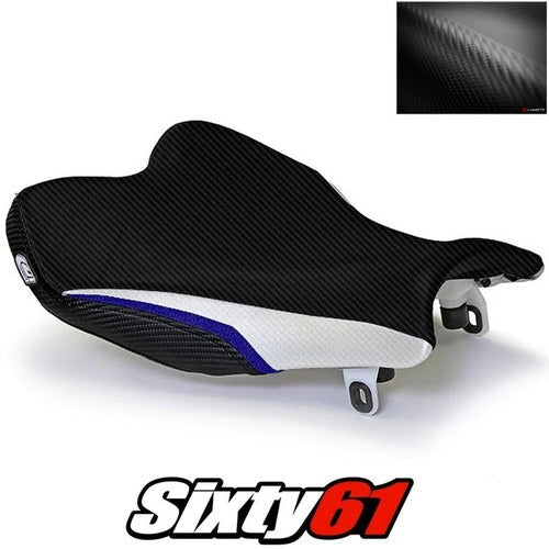Gsxr 1000 Seat Cover 2009-2015 2016 Suzuki Front Black Dark Blue Luimoto Carbon