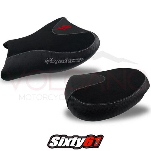 Hayabusa Seat Covers 2008-2018 2019 2020 Suzuki Volcano Black Red Carbon Grip