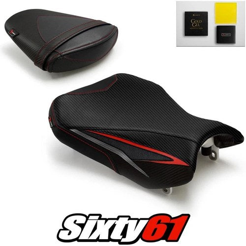 Suzuki Gsxr 600 750 Seat Covers with Gel 2011-2025 2026 Black Red Luimoto Carbon