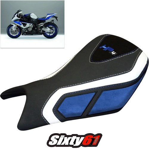 BMW S1000RR HP4 Seat Cover 2013-2014 Volcano Front Black Blue Carbon Grip