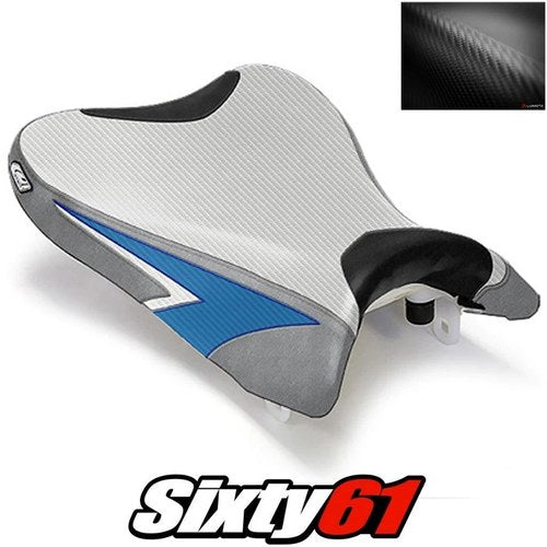 Suzuki Gsxr 600 750 Seat Cover 2008 2009 2010 Silver Blue Edge Luimoto Carbon