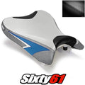 Suzuki Gsxr 600 750 Seat Cover 2008 2009 2010 Silver Blue Edge Luimoto Carbon