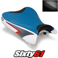 Suzuki Gsxr 600 750 Seat Cover 2008 2009 2010 Front Blue Luimoto Carbon