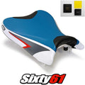 Suzuki Gsxr 600 750 Seat Cover with Gel 2008 2009 2010 Blue Luimoto Carbon