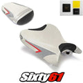 Suzuki Gsxr 600 750 Seat Covers with Gel 2008-2010 Silver Red Luimoto Carbon
