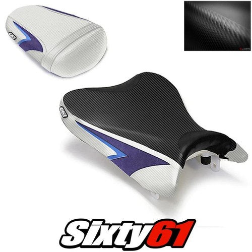 Suzuki Gsxr 600 750 Seat Cover 2008-2010 Front Rear Dark Blue Luimoto Carbon