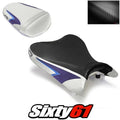 Suzuki Gsxr 600 750 Seat Cover 2008-2010 Front Rear Dark Blue Luimoto Carbon