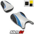 Suzuki Gsxr 600 750 Seat Covers with Gel 2006 2007 Silver Blue Luimoto Carbon