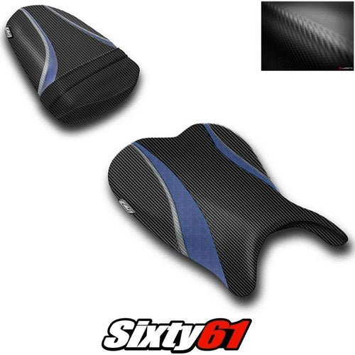 Suzuki Gsxr 600 750 Seat Cover 2006 2007 Front Rear Dark Blue Luimoto Carbon