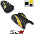 Suzuki Gsxr 600 750 Seat Covers with Gel 2006 2007 Black Yellow Luimoto Carbon