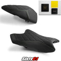 Kawasaki ZX6R Seat Covers with Gel 2019-2026 Black Green Luimoto Tec-Grip Suede