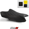 Kawasaki ZX6R Seat Cover with Gel 2019-2026 Black Orange Luimoto Tec-Grip Suede