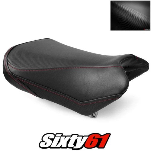 Suzuki SV650 Seat Cover 2004-2014 2015 Front Black Red Stitch Luimoto Carbon