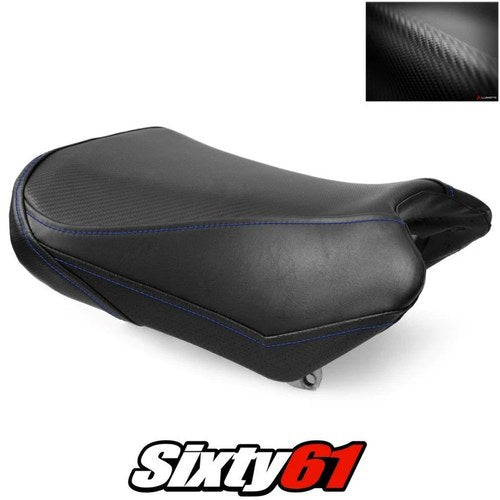 Suzuki SV1000 Seat Cover 2004-2006 2007 Front Black Blue Stitch Luimoto Carbon