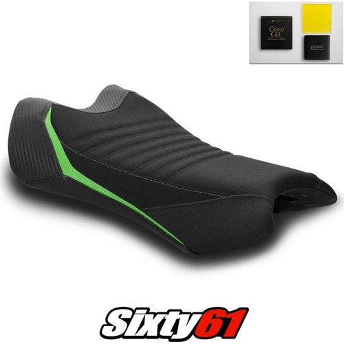 Kawasaki ZX10R Seat Cover with Gel 2021-2026 Race Black Luimoto Tec-Grip Suede