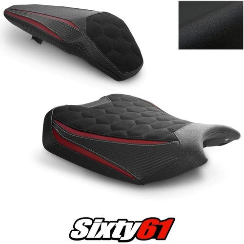 Kawasaki ZH2 Seat Cover 2020-2026 Front Rear Black Red Luimoto Tec-Grip Suede