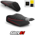 Kawasaki ZH2 Seat Covers with Gel 2020-2026 Black Red Luimoto Tec-Grip Suede