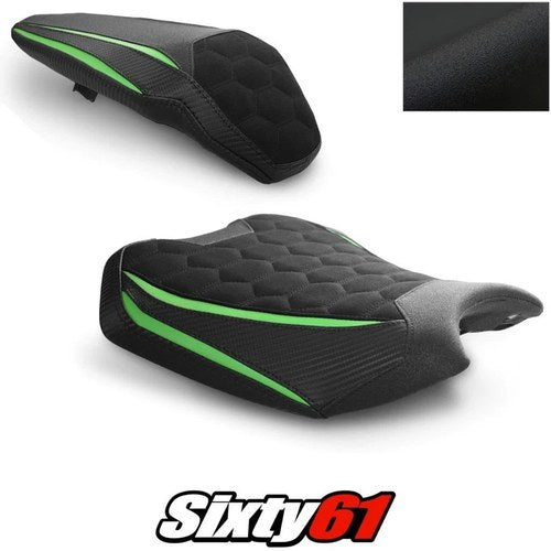 Kawasaki ZH2 Seat Cover 2020-2026 Front Rear Black Green Luimoto Tec-Grip Suede