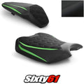 Kawasaki ZH2 Seat Cover 2020-2026 Front Rear Black Green Luimoto Tec-Grip Suede