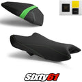 Kawasaki Ninja ZX6R Seat Covers and Gel 2019-2026 Black Green Luimoto Tec-Grip