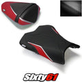 Kawasaki ZX6R Seat Cover 2009 2010 2011 2012 Front Rear Black Red Luimoto Carbon