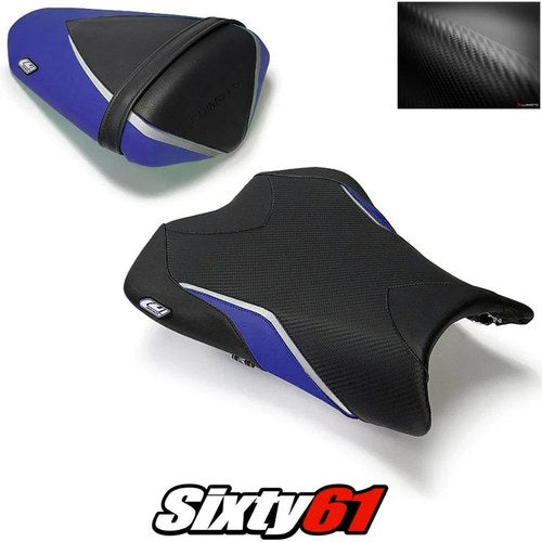 Kawasaki ZX6R Seat Cover 2009-2011 2012 Front Rear Black Blue Luimoto Carbon