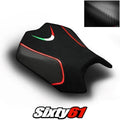 Aprilia Tuono Seat Cover 2011-2019 2020 Front Black Red Luimoto Carbon Suede